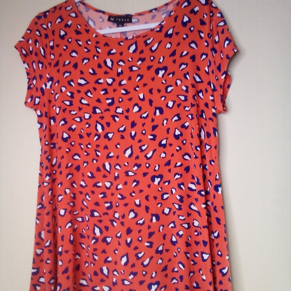 N Touch Blouse M Lot of 3 Short Sleeve Soft Stretch Pattern Yellow Red Green - Picture 6 of 12